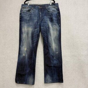 Joes Jeans Jeans Mens 38 Blue Rocker Straight Leg Distressed Denim Made USA